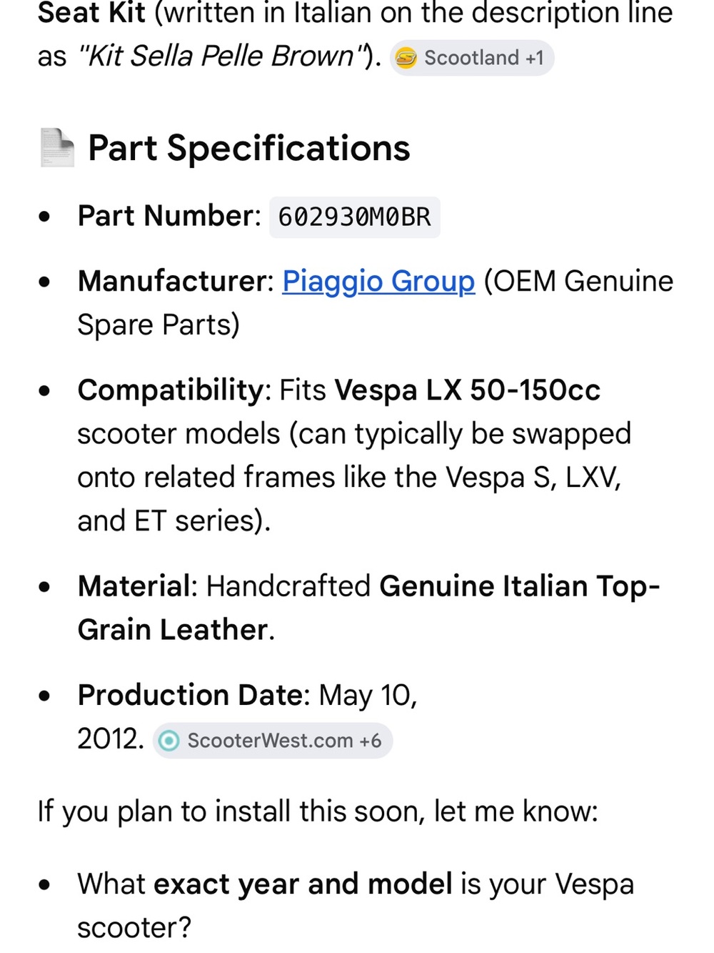 Vespa replacement seat - Picture 7 of 7